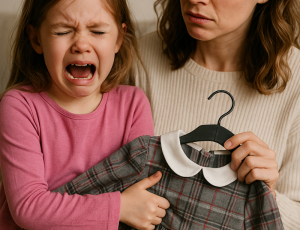 หนักใจจะทำอย่างไร เมื่อเด็กงอแงกับเสื้อผ้าสไตล์พ่อแม่